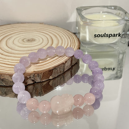 Amethyst Rose Quartz Pixiu Bracelet