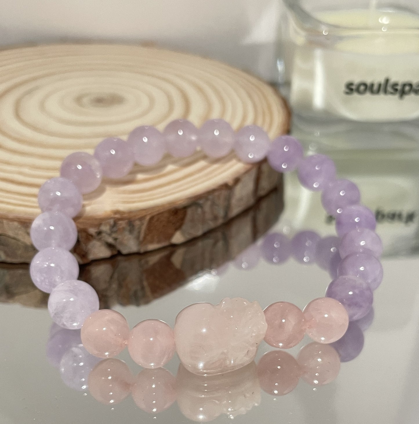 Amethyst Rose Quartz Pixiu Bracelet