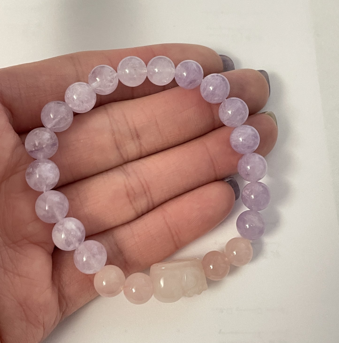 Amethyst Rose Quartz Pixiu Bracelet